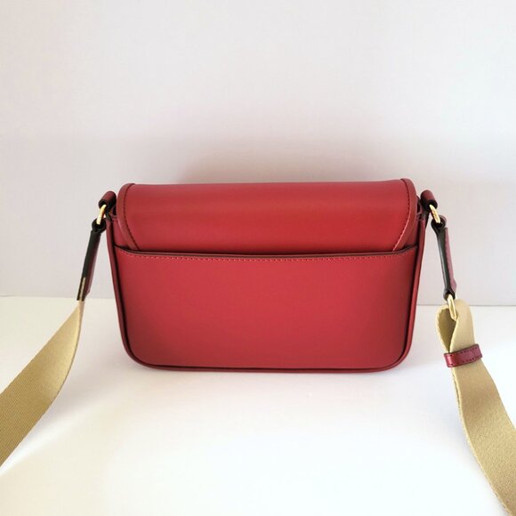 Michael Kors Bradshaw Medium Pocket Messenger Crossbody Handbag Cherry Leather - Picture 4 of 8